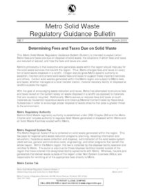 7) Determining fees and taxes due on solid waste