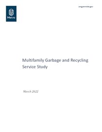 Multifamily garbage and recycling service study