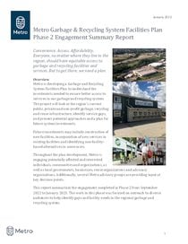 Garbage and recycling system facilities plan Phase 2 engagement summary report