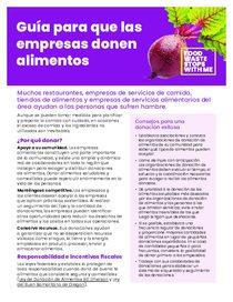 Guide for businesses to donate food - Spanish