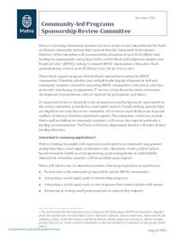 2022 Community-led Sponsorships Review Committee Information