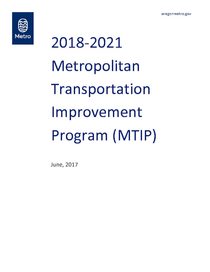 2018-21 Metropolitan Transportation Improvement Program
