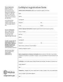 Lobbyist registration form