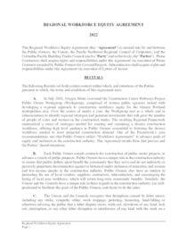 Regional Workforce Equity Agreement