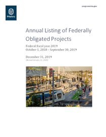 Annual Listing of Federally Obligated Projects, FFY 2019
