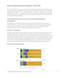 Housing bond quarterly progress report: July to September 2020