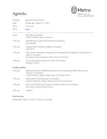 Meeting agenda - Jan. 12, 2022