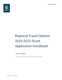 Regional Travel Options grant application handbook