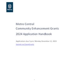 2024 Metro Central Community Enhancement Grants applicant handbook