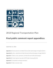 Public comment report appendices, September 2018