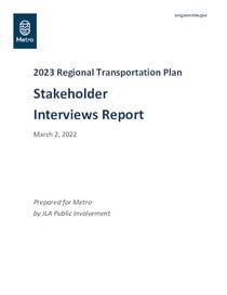 2023 RTP scoping: stakeholder interviews report