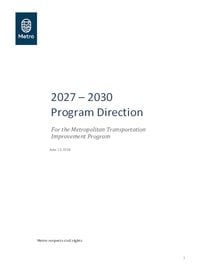 2027-30 Metropolitan Transportation Improvement Program, Program Direction