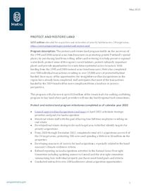 May 2023 Protect and restore land program snapshot