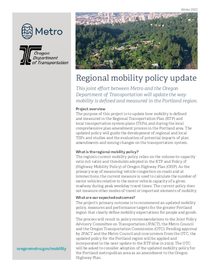 Regional mobility policy update fact sheet