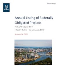 Annual Listing of Federally Obligated Projects, FFY 2018