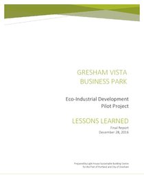 Gresham Vista Business Park Eco-industrial development: Lessons learned