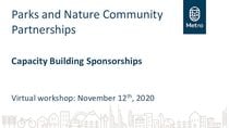 Capacity building sponsorships workshop presentation