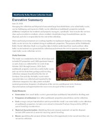 Multifamily bulky waste collection study executive summary