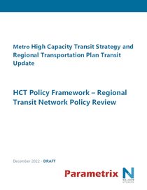 High Capacity Transit policy framework