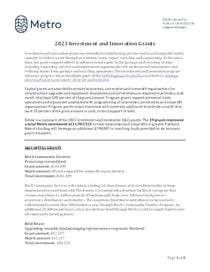 2023 Investment and Innovation grants