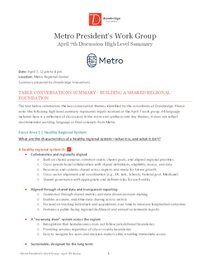 Metro Council President's Work Group April 7 Summary