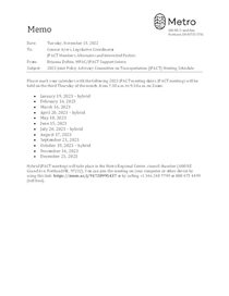 2023 JPACT meeting schedule