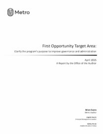 First Opportunity Target Area audit