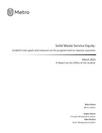 Solid Waste Service Equity Audit