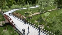 Wetland trail crossing rendering