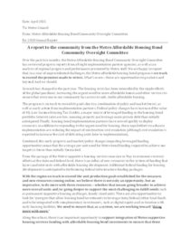 2020 Metro affordable housing bond oversight committee memo to Council