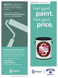 MetroPaint Miller Paint Co. brochure and swatches