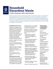 Household hazardous waste: proper disposal, safer alternatives