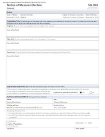 Measure 26-218: Final Ballot Title