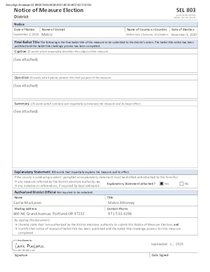 Measure 26-218: Final Ballot Title