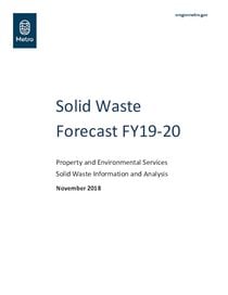 Solid Waste Forecast FY 2019-20