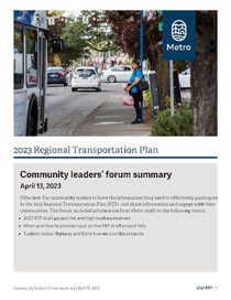 2023 RTP Community leaders forum #3 report