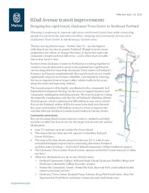 82nd Avenue transit improvement project overview factsheet