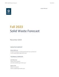 Fall 2023 Solid Waste Forecast 