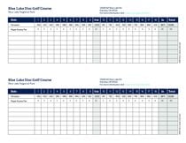 Disc golf course 2-player scorecard