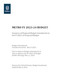 FY 2023-24 summary of proposed budget amendments