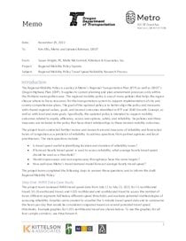 Regional mobility policy reliability research process