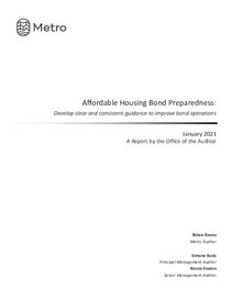 Affordable Housing Bond Preparedness audit