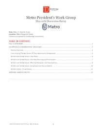 Metro Council President's Work Group May 12 Summary