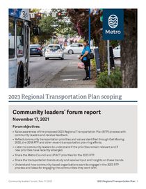 2023 RTP scoping community leaders forum report