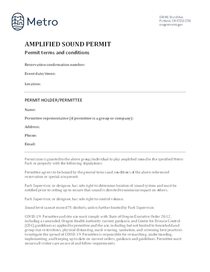 Amplified sound permit