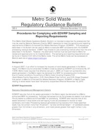 8) Procedures for complying with EDWRP sampling and reporting requirements