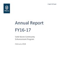 2016-17 Solid Waste Community Enhancement Program annual report