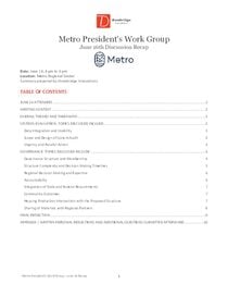Metro Council President's Work Group June 16 Summary