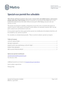 Special-use permit fee schedule