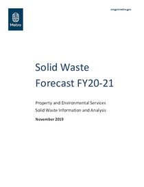 Solid Waste Forecast for FY 2020-21